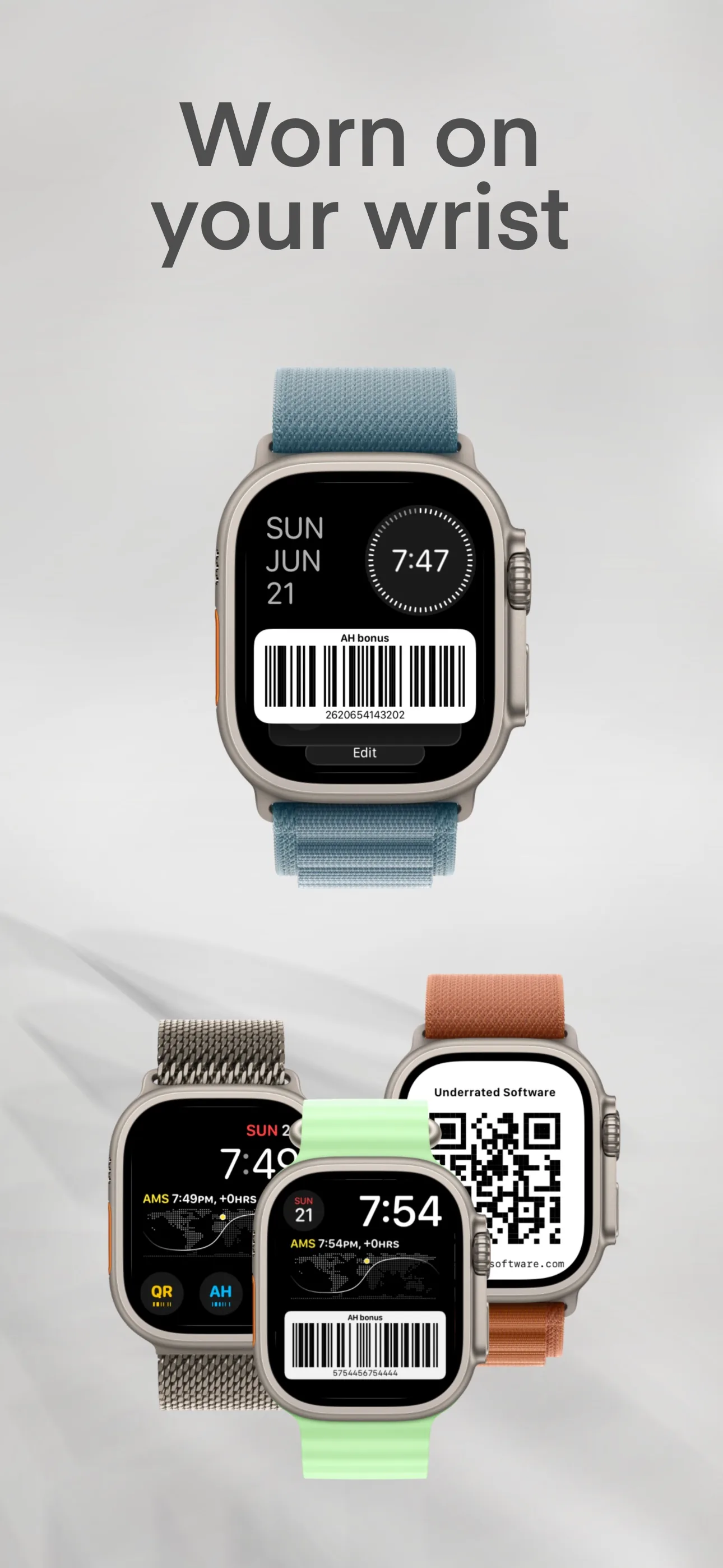 Open a saved barcode from an Apple Watch complication.